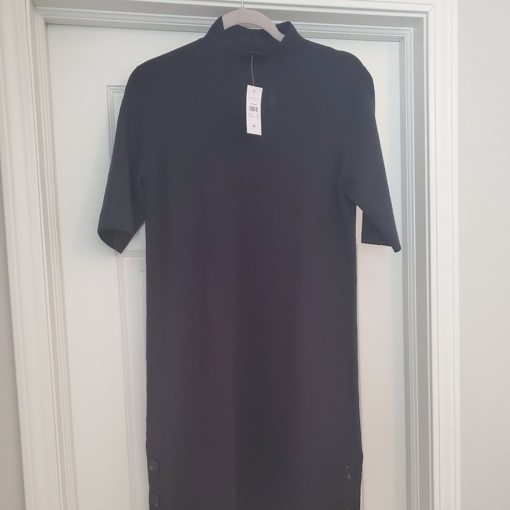 ANN TAYLOR SIDE BUTTON SWEATER DRESS